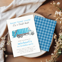 Blue Garbage Trash Truck Boy's 1st Birthday Party