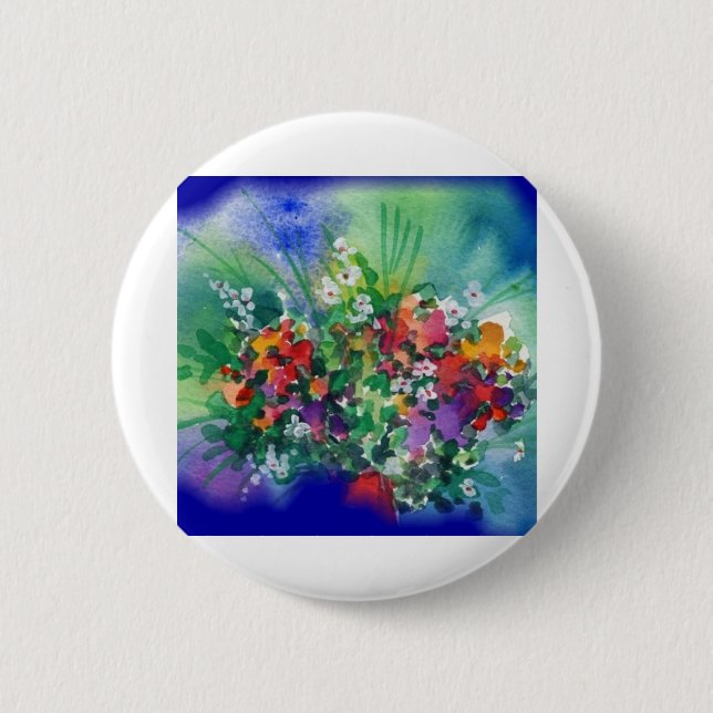 Blue Garden 6 Cm Round Badge (Front)