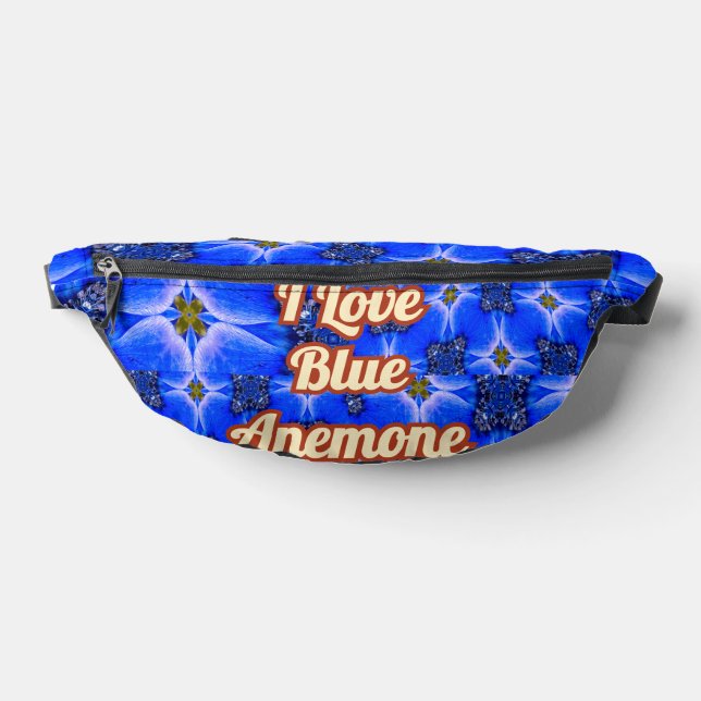Blue Garden Anemone Pattern Bum Bags (Lay Down)