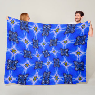 Blue Garden Anemone Pattern Fleece Blanket
