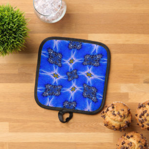 Blue Garden Anemone Pattern Pot Holder