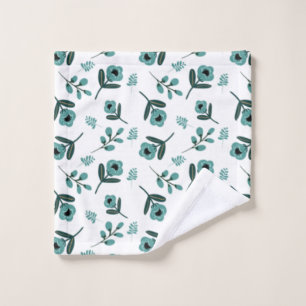 Blue Garden Floral Night Wash Cloth