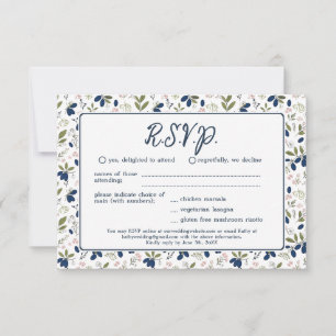 Blue Garden Gooseberry Spring Floral Wedding RSVP