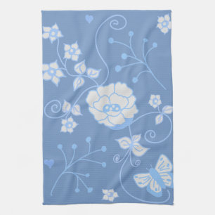 Blue Garden Tea Towel