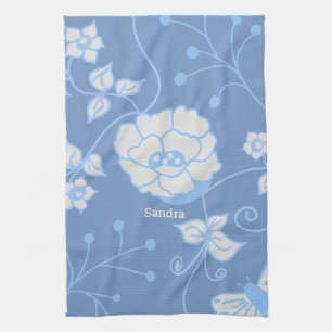 Blue Garden Tea Towel