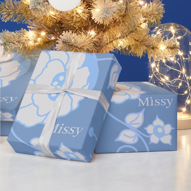 Blue Garden Wrapping Paper (Holidays)