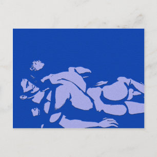 Blue Gay Love Postcard