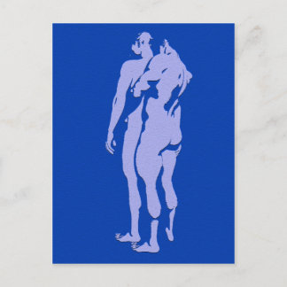 Blue Gay Love Postcard