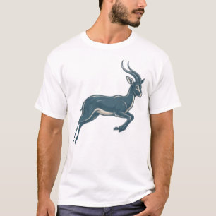 Blue Gazelle Wildlife Art Elegant Nature Design T-Shirt