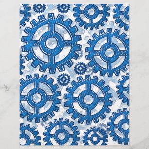Blue gear wheels