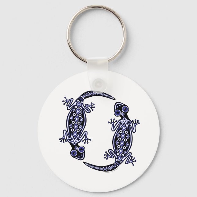 Blue Geckos Totem Keychain (Front)