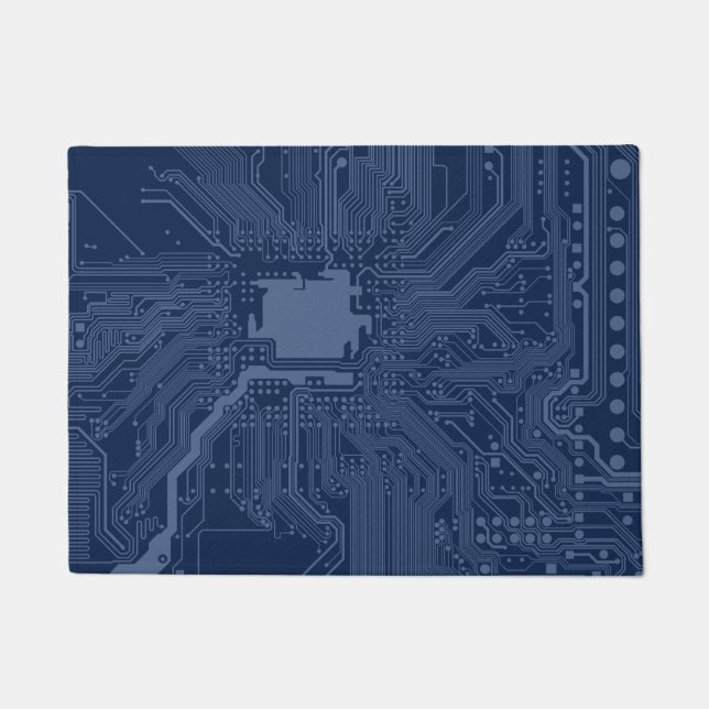 Blue Geek Motherboard Circuit Pattern Doormat (Front)