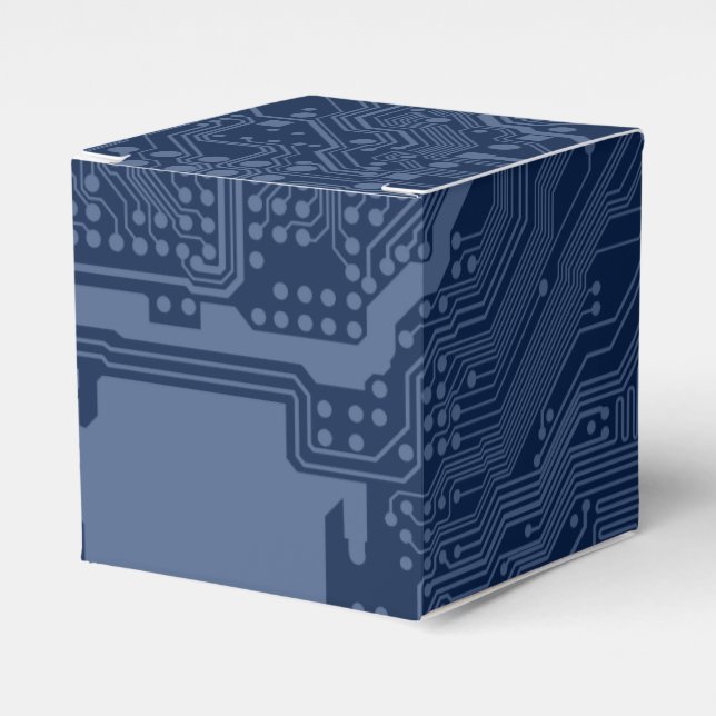 Blue Geek Motherboard Circuit Pattern Favour Box (Front Side)
