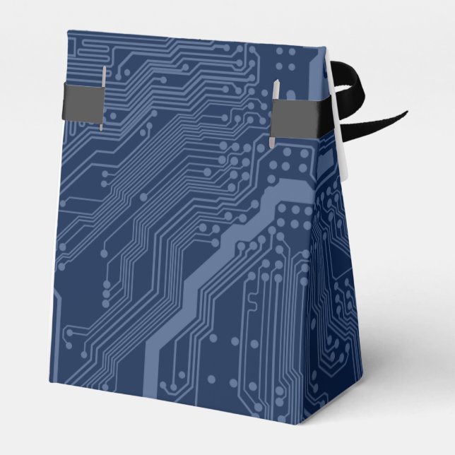 Blue Geek Motherboard Circuit Pattern Favour Box (Back Side)