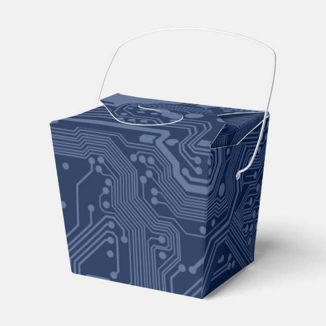 Blue Geek Motherboard Circuit Pattern Favour Box (Front Side)