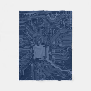 Blue Geek Motherboard Circuit Pattern Fleece Blanket
