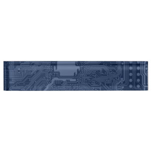 Blue Geek Motherboard Circuit Pattern Nameplate