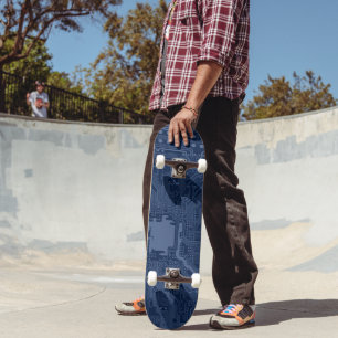Blue Geek Motherboard Circuit Pattern Skateboard