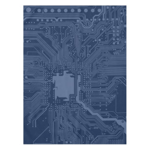 Blue Geek Motherboard Circuit Pattern Tablecloth