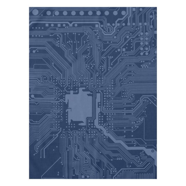 Blue Geek Motherboard Circuit Pattern Tablecloth (Front)