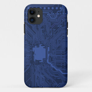 Blue Geek Motherboard Pattern iPhone 11 Case