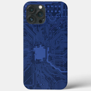 Blue Geek Motherboard Pattern iPhone 13 Pro Max Case