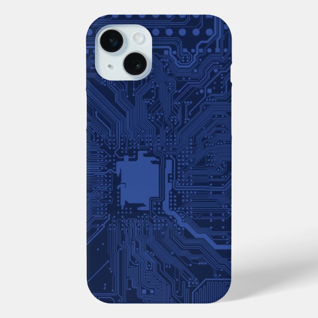 Blue Geek Motherboard Pattern Case-Mate iPhone Case (Back)