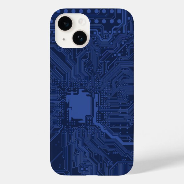 Blue Geek Motherboard Pattern Case-Mate iPhone Case (Back)