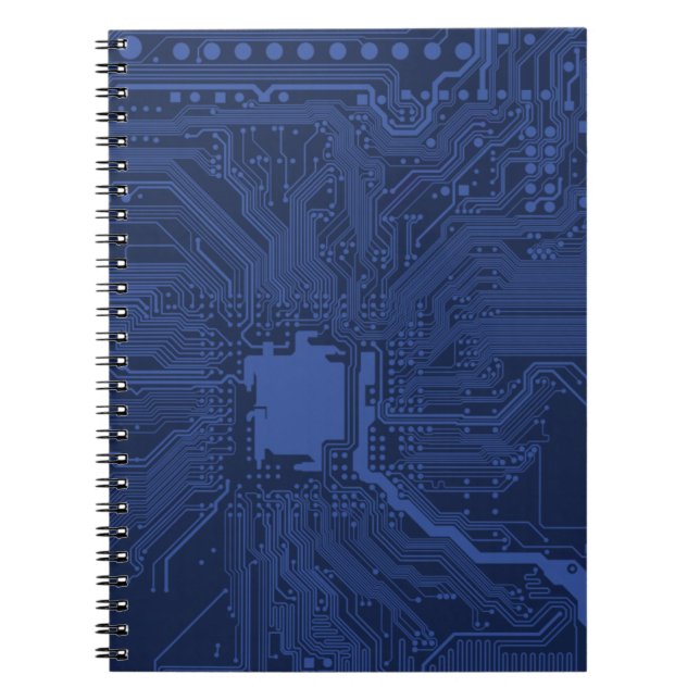 Blue Geek Motherboard Pattern Notebook (Front)