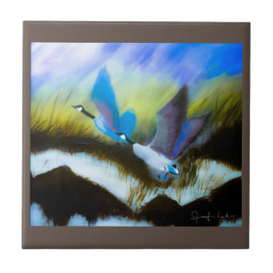 Blue Geese Tile
