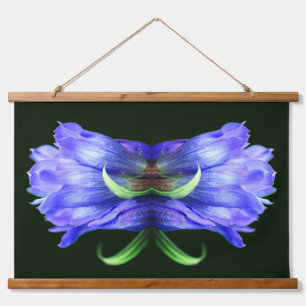 Blue Gentian Flower Abstract Art Hanging Tapestry