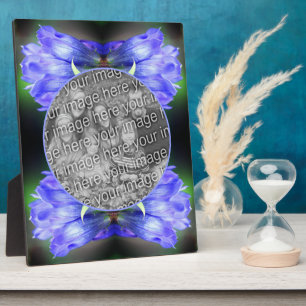 Blue Gentian Flower Add Your Own Photo Plaque