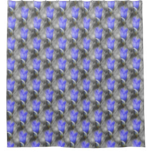 Blue Gentian Flower Nature Pattern   Shower Curtain