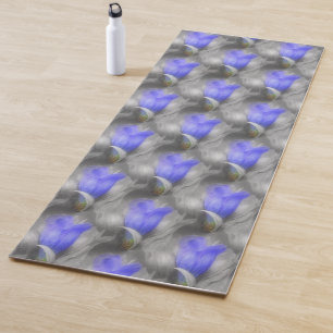 Blue Gentian Flower Nature Pattern Yoga Mat