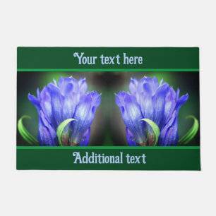 Blue Gentian Flower Personalised Doormat