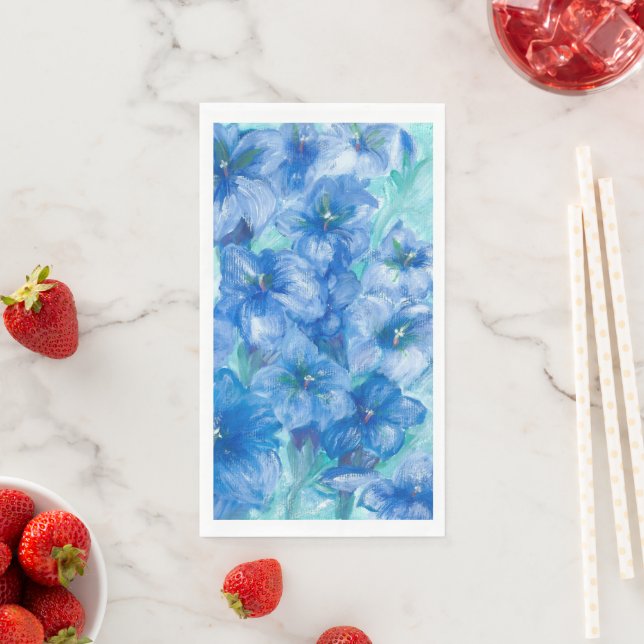 Blue Gentian Wildflower Party Napkin (Insitu)