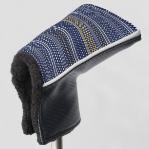blue geo objects golf head cover