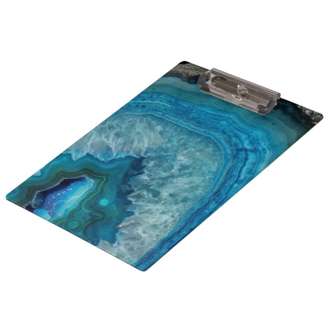Blue Geode Rock Mineral Agate Crystal Image Clipboard (Angled)