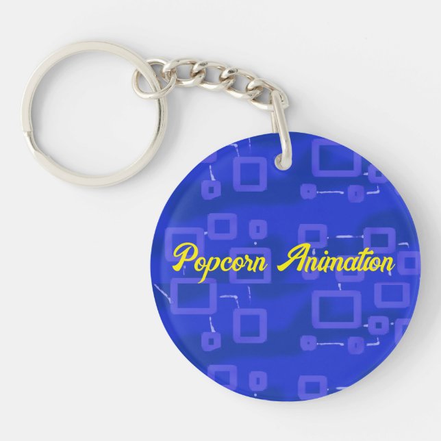 Blue Geometrc Acrylic Keychain (Front)