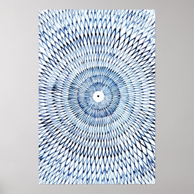 Blue Geometric Abstract Art Poster (Front)