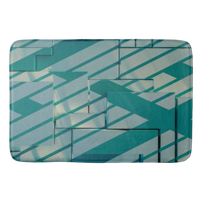 Blue Geometric Bath Mat  (Front)