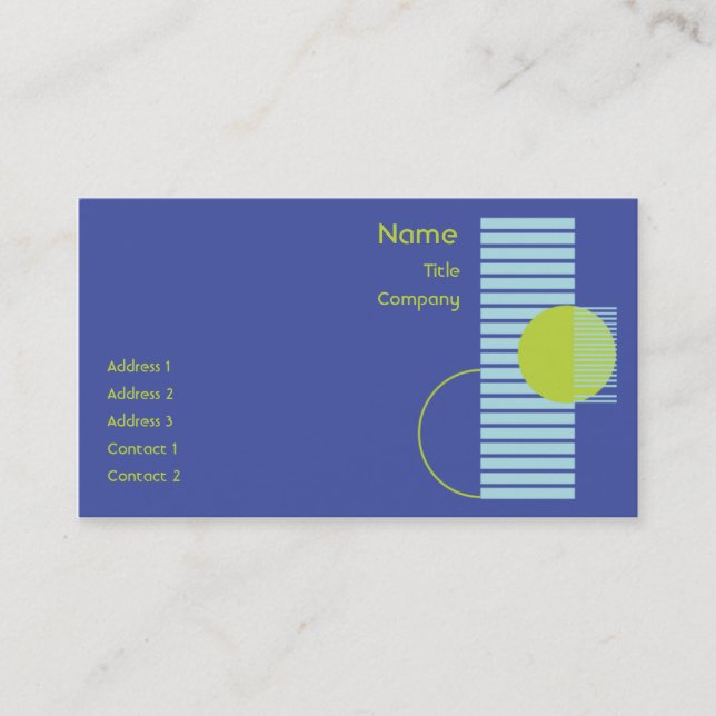 Blue Geometric - Business Card (Front)