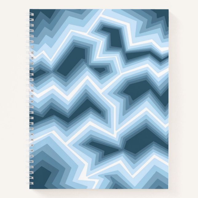 Blue geometric design notebook (Front)