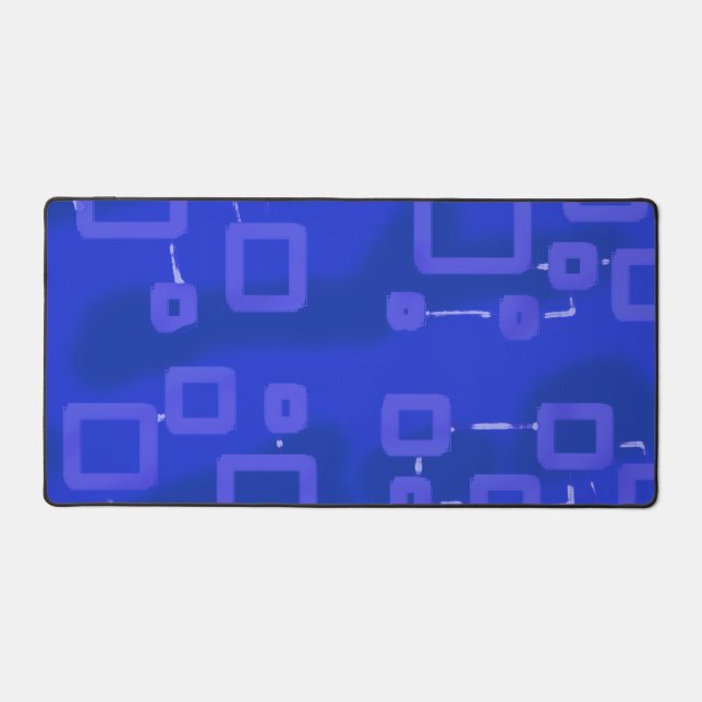 Blue Geometric Desk Mat (Front)