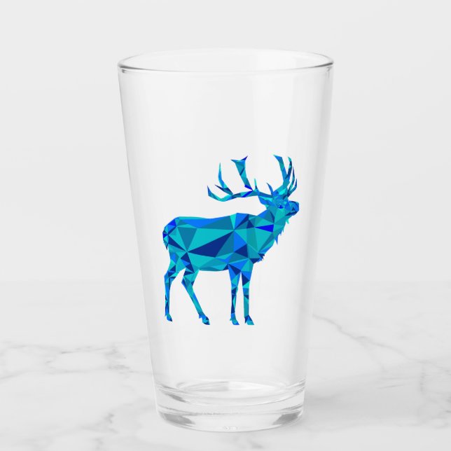 Blue Geometric Elk Glass (Front)