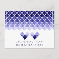 Blue Geometric Love Hearts Bridal Shower Recipe