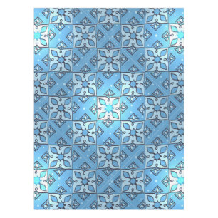 Blue Geometric Middle Eastern Pattern Tablecloth