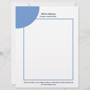 Blue geometric minimalist solopreneur business custom letterhead