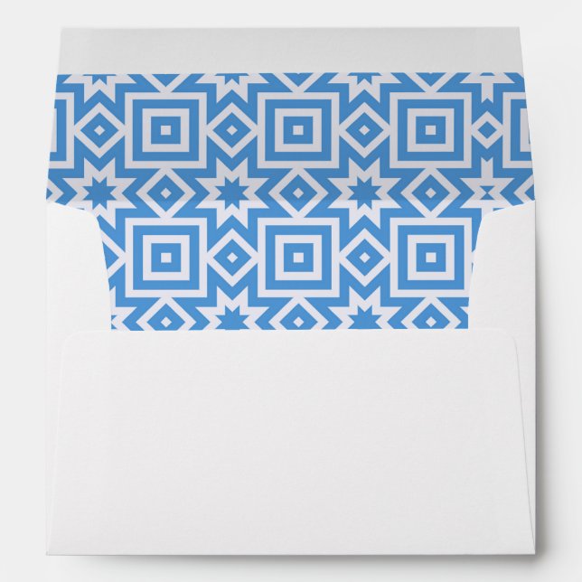Blue Geometric modern print inside  Envelope (Back (Bottom))