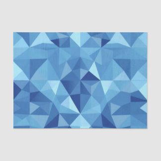 Blue Geometric Mosaic Tile Pattern Tissue Paper